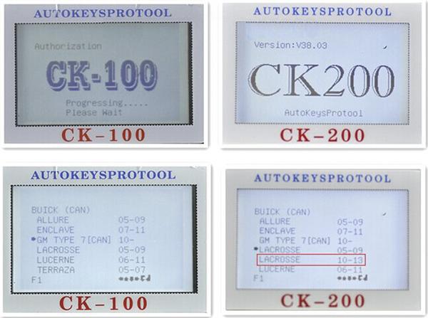 CK200는 CK100 1에 비교합니다