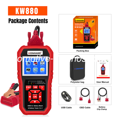좋은 가격 KONNWEI KW880 배터리 테스트 지원 진단 & 자동차 배터리 테스트 & 자동차 배터리 매치 3 in 1 온라인으로