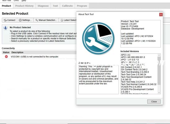 좋은 가격 2025년 Volvo 프리미엄 테크 툴 PTT28.241 소프트웨어+ACPI+개발 도구 VOCOM/VOCOM II 온라인으로