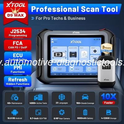 좋은 가격 2025 XTOOL D9 MAX 보편적 진단 스캐너 J2534 토폴로지 지도, ECU 코딩, FCA/ 온라인으로